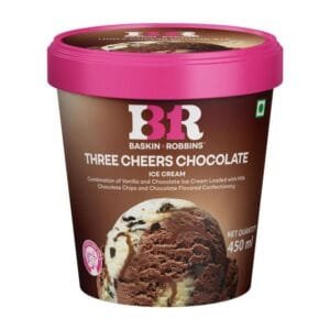 Baskin Robbins Three Cheers Chocolate Ice Cream Tub Net Qty: 450 ml