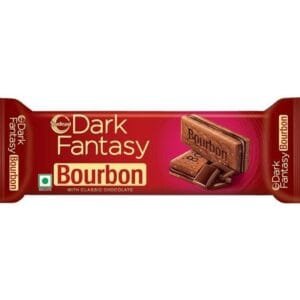 Sunfeast Dark Fantasy Bourbon, Classic Biscuit Made With Real Chocolate Net Qty: 111 g