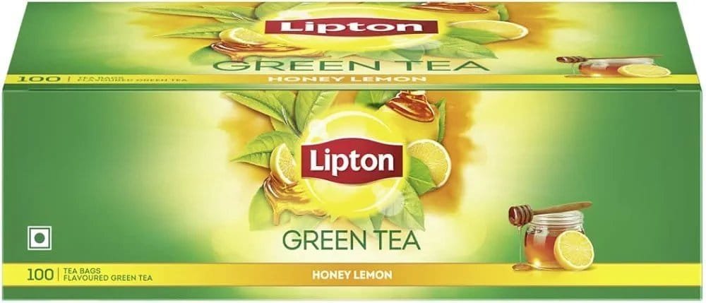 Lipton Honey Lemon Green Tea Bags 100 pcs, All Natural Flavour, Zero Calories - Improves Metabolism & Reduces Waist - Image 2