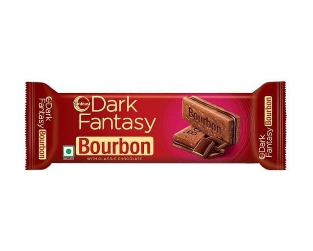 Sunfeast Dark Fantasy Bourbon, Classic Biscuit Made With Real Chocolate Net Qty: 111 g